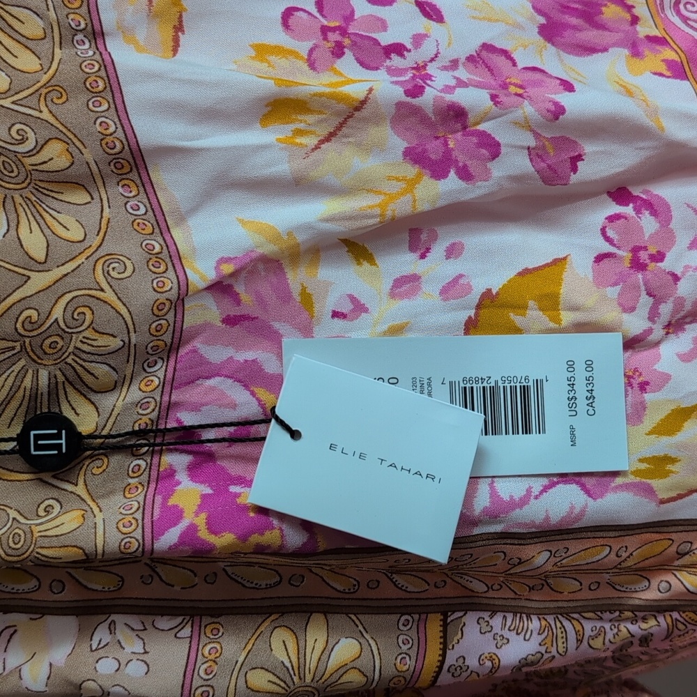 Elie Tahari Pink and Gold Patchwork Blouse - Picture 9 of 12
